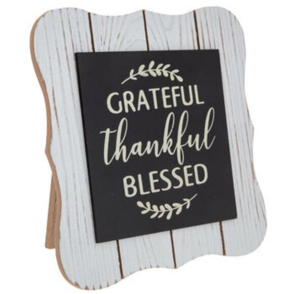 ReStyleBoutiq Other - NWT Grateful Thankful Blessed Wood Decor Easel